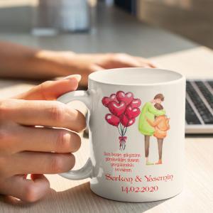 Sevgililer Günü Tasarımlı Kupa