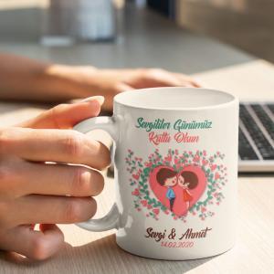 Sevgililer Günü Tasarımlı Kupa