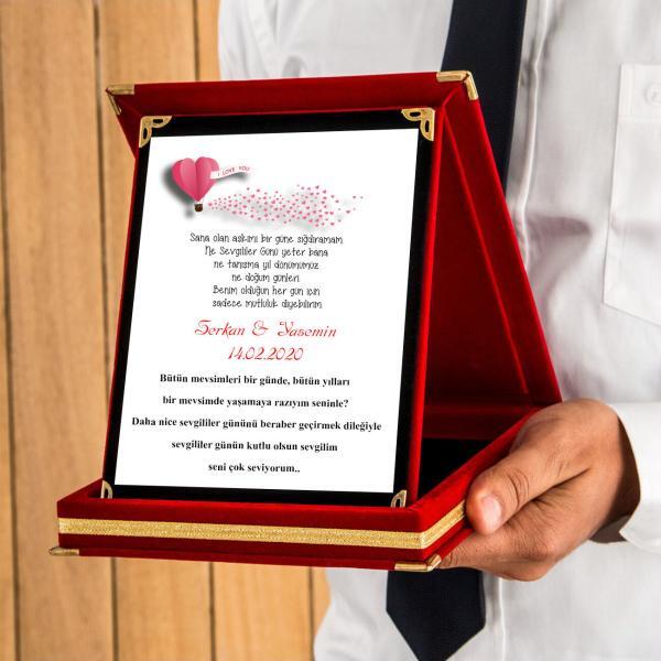 Sevgililer Günü Tasarımlı Plaket