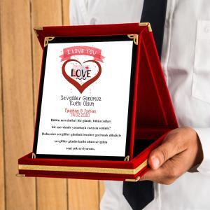 Sevgililer Günü Tasarımlı Plaket