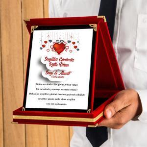 Sevgililer Günü Tasarımlı Plaket