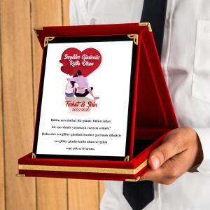 Sevgililer Günü Tasarımlı Plaket