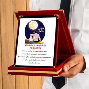 Sevgililer Günü Tasarımlı Plaket