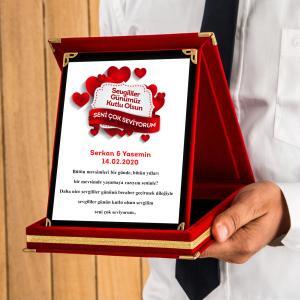 Sevgililer Günü Tasarımlı Plaket