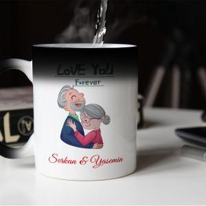 Sevgililer Günü Tasarımlı Sihirli Kupa