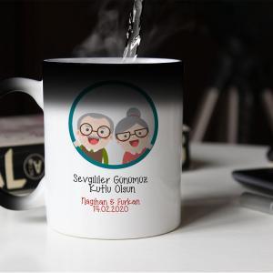 Sevgililer Günü Tasarımlı Sihirli Kupa