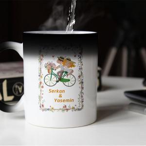 Sevgililer Günü Tasarımlı Sihirli Kupa