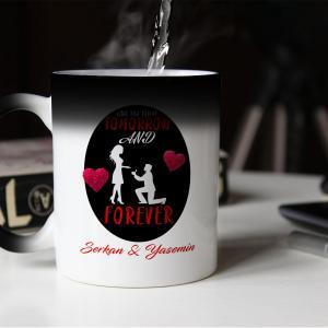 Sevgililer Günü Tasarımlı Sihirli Kupa
