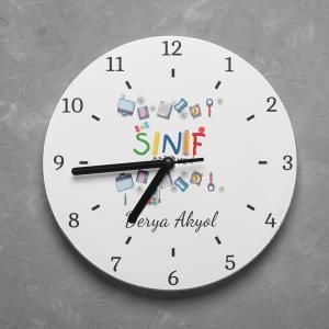 Kişiye Özel Sınıf Öğretmeni Yuvarlak Duvar Saati