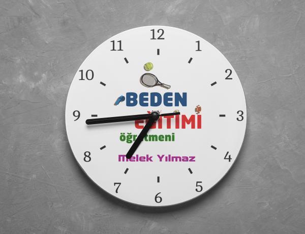 Kişiye Özel Spor Öğretmeni Yuvarlak Duvar Saati