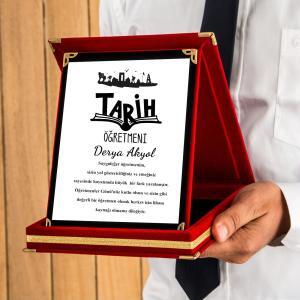 Kişiye Özel Tarih Öğretmeni Plaketi