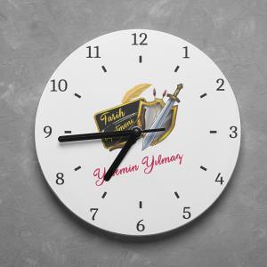 Kişiye Özel Tarih Öğretmeni Yuvarlak Duvar Saati