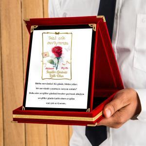 Sevgililer Günü Tasarımlı Plaket