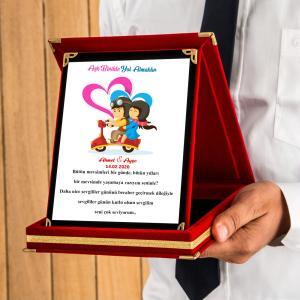 Sevgililer Günü Tasarımlı Plaket