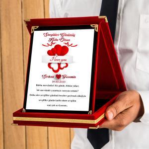 Sevgililer Günü Tasarımlı Plaket