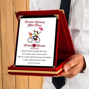 Sevgililer Günü Tasarımlı Plaket