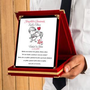 Sevgililer Günü Tasarımlı Plaket