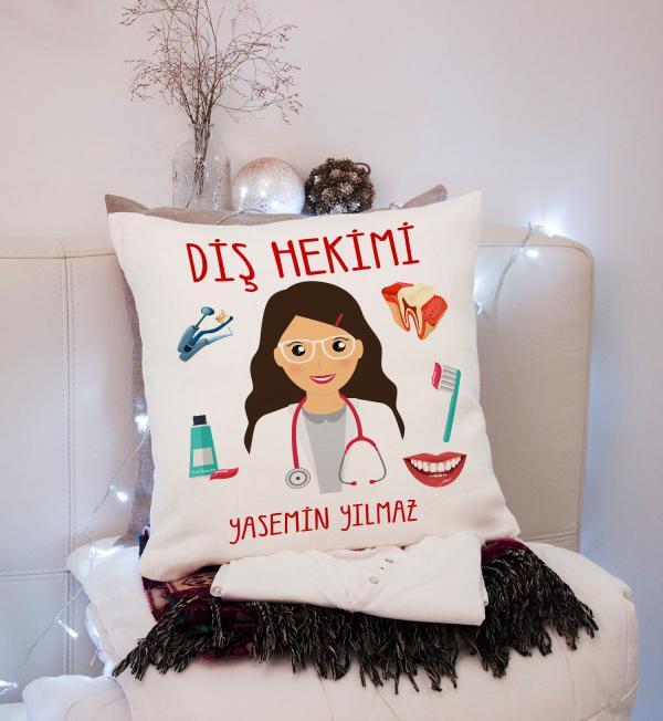 Diş Hekimi Tasarımlı Yastık