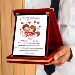 Sevgililer Günü Tasarımlı Plaket