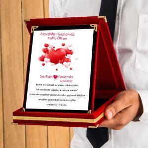 Sevgililer Günü Tasarımlı Plaket