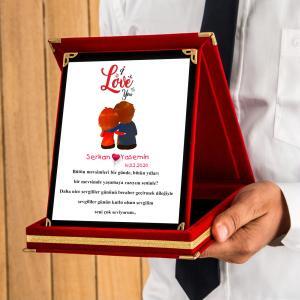 Sevgililer Günü Tasarımlı Plaket