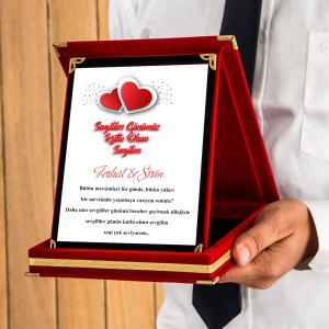 Sevgililer Günü Tasarımlı Plaket