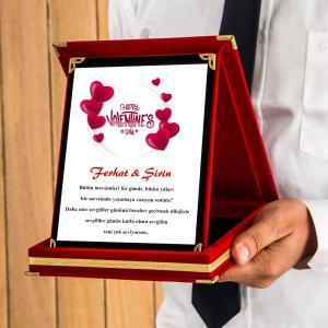 Sevgililer Günü Tasarımlı Plaket