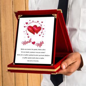Sevgililer Günü Tasarımlı Plaket