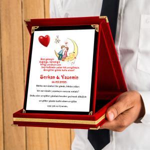 Sevgililer Günü Tasarımlı Plaket