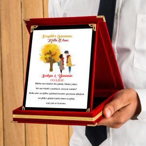 Sevgililer Günü Tasarımlı Plaket