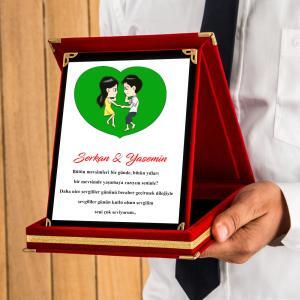 Sevgililer Günü Tasarımlı Plaket