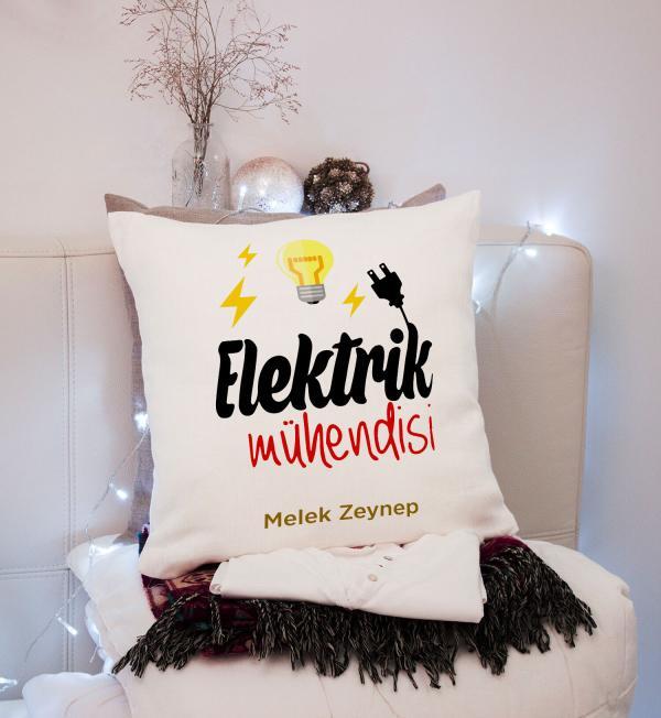 Elektrik Mühendisliği Temalı Tasarımlı Yastık