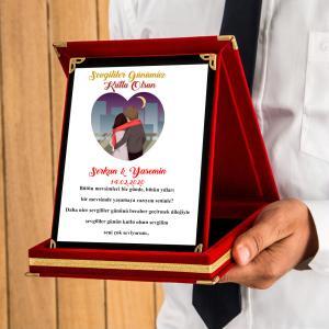 Sevgililer Günü Tasarımlı Plaket