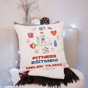 Fitness Eğitmeni Tasarımlı Yastık