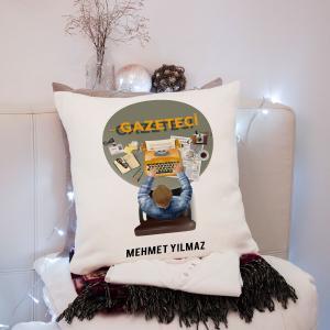 Gazete Tasarımlı Yastık