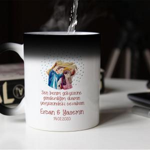 Sevgililer Günü Tasarımlı Sihirli Kupa