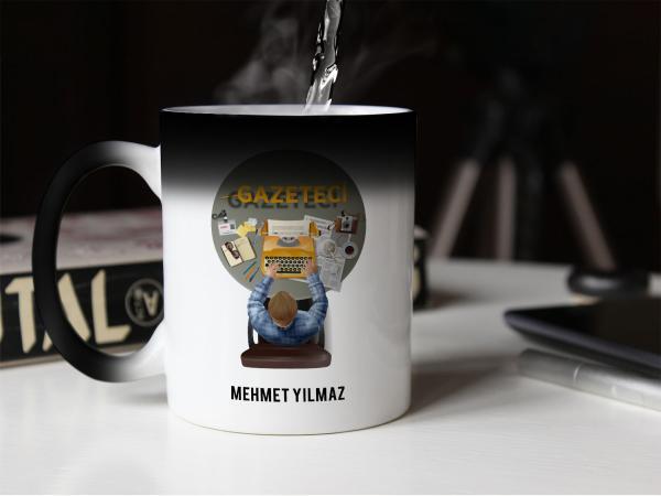 Gazete Tasarımlı Sihirli Kupa