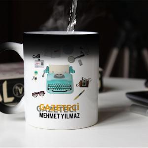 Gazete Tasarımlı Sihirli Kupa