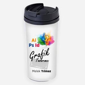 Grafik Tasarımlı Termos