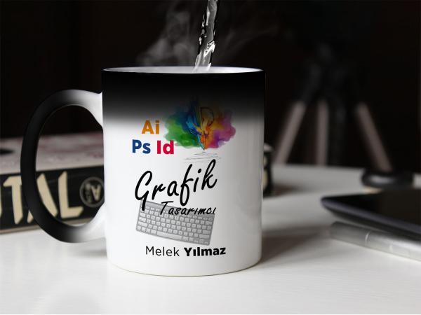 Grafik Tasarımlı Sihirli Kupa