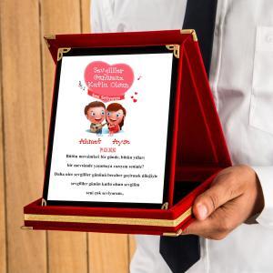 Sevgililer Günü Tasarımlı Plaket
