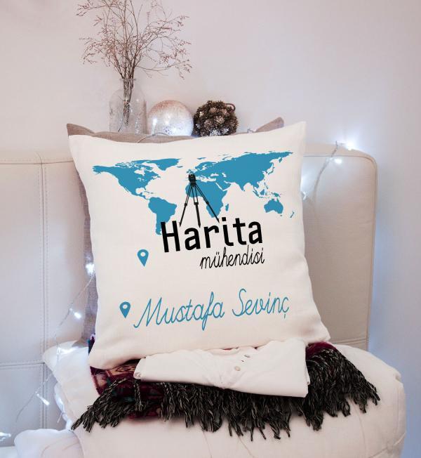 Harita Mühendisi Tasarımlı Yastık