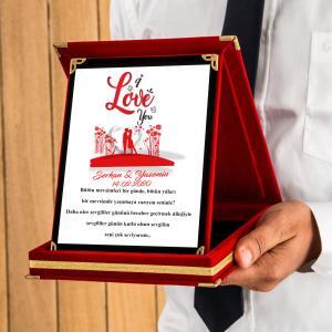 Sevgililer Günü Tasarımlı Plaket