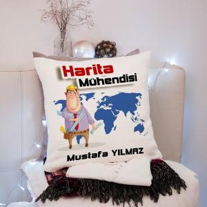 Harita Mühendisi Tasarımlı Yastık