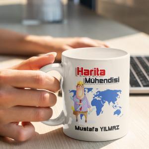 Harita Mühendisi Tasarımlı Kupa