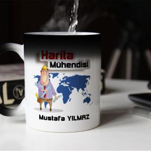 Harita Mühendisi Tasarımlı Sihirli Kupa