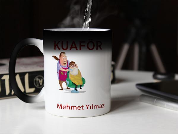 Kuaför Tasarımlı Sihirli Kupa