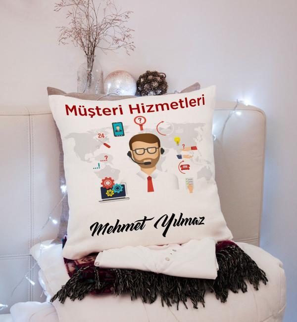 Müşteri Hizmetleri Tasarımlı Yastık
