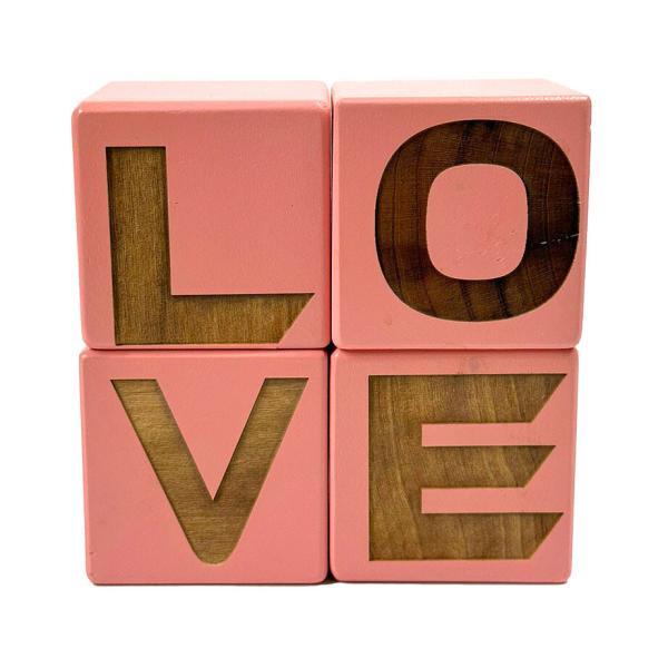 Love Ahşap Dekoratif Süs Pembe– Kutuya Ekle
