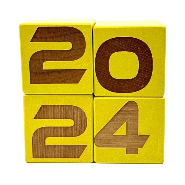 2024 Ahşap Dekoratif Süs Sarı – Kutuya Ekle